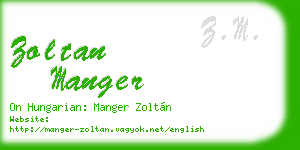zoltan manger business card